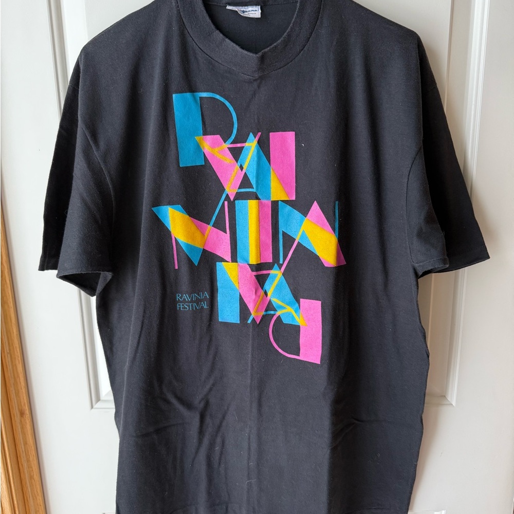 Hanes Black Tee with Vibrant Graphic